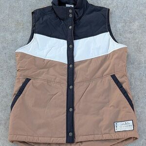 Kavu Black, White, and Brown Women's Vest
